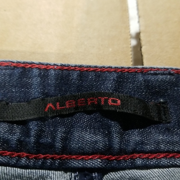 Alberto Jeans Modern Fit Luxury T400 Men's 40x26 Medium Wash (hemmed) DARK BLUE - Picture 5 of 11